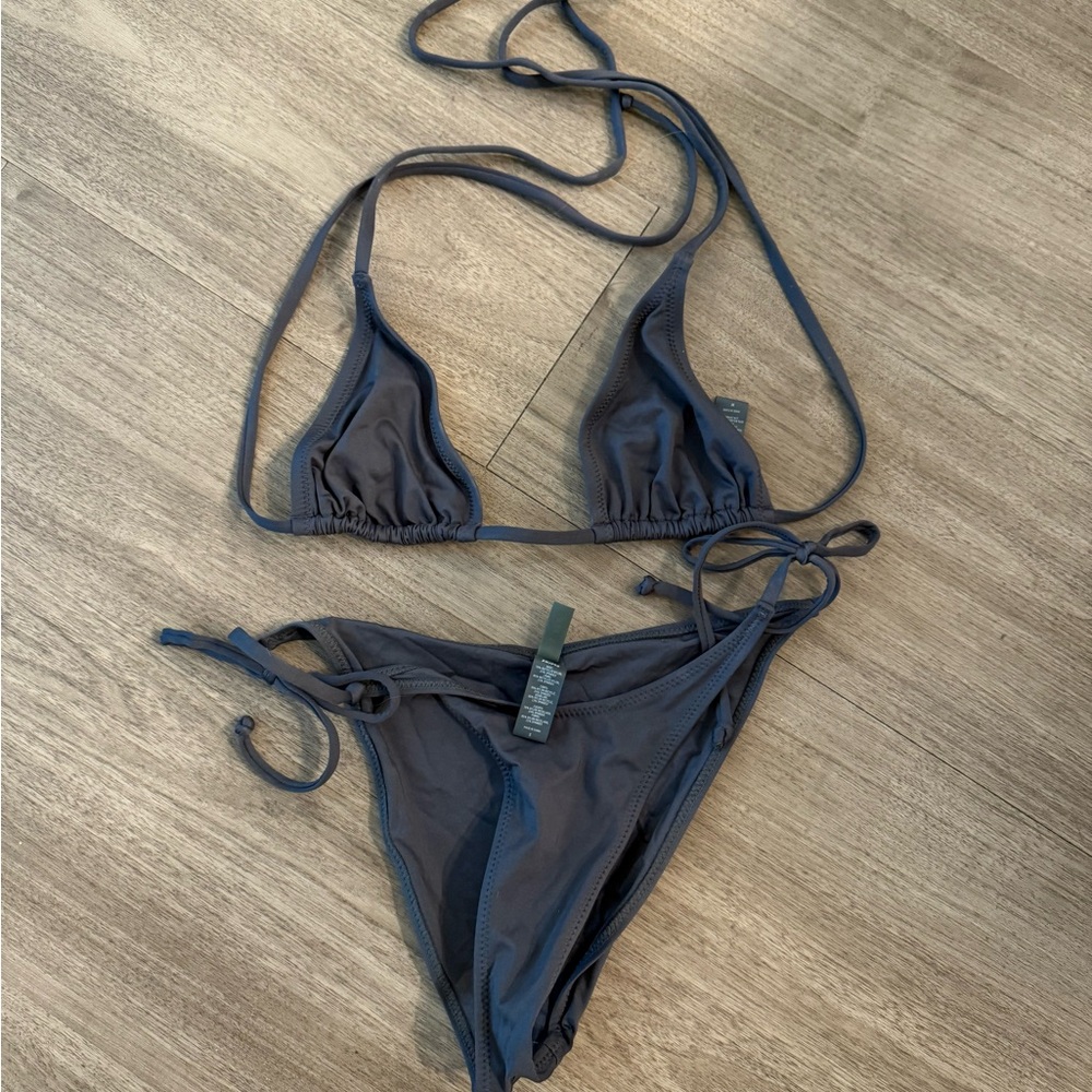 SKIMS Dark Gray Bikini Set Top = Small, Bottom = Small